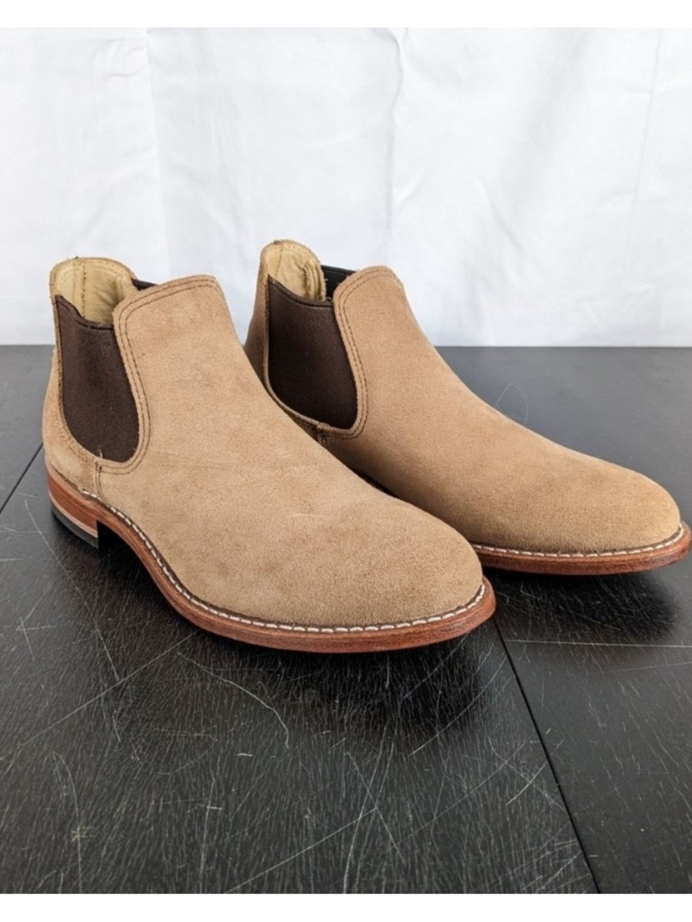 Red Wing Shoes Tan Suede Carol 3460 Sand Mohave with Brown Elastic Panels